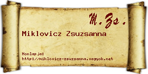 Miklovicz Zsuzsanna névjegykártya